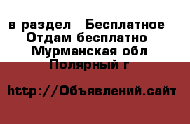  в раздел : Бесплатное » Отдам бесплатно . Мурманская обл.,Полярный г.
